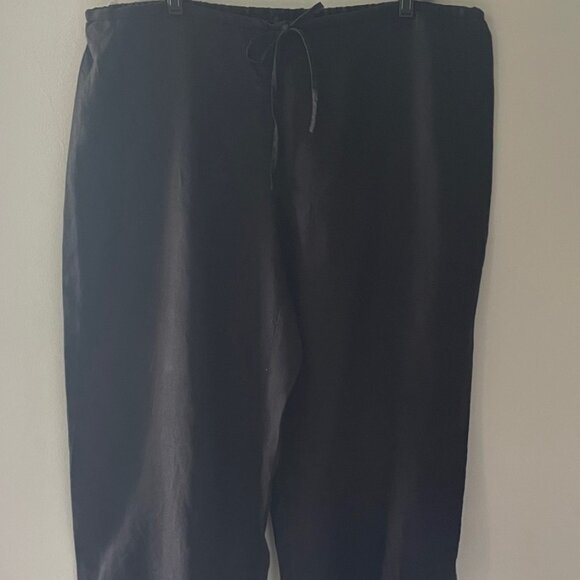 EILEEN FISHER Women's L 100% Irish Linen Wide-Leg High-Rise Cropped Pants - Picture 5 of 16